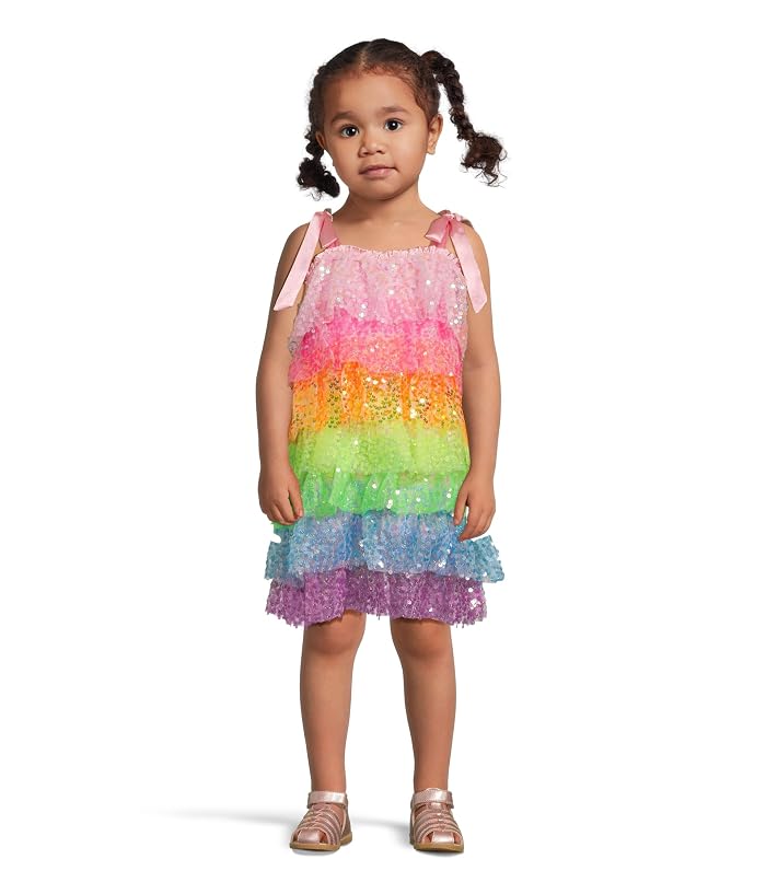 Lola and The Boys Neon Sequin Ruffle Dress (Toddler/Little Kid/Big Kid) - Image 4