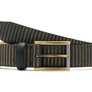 Johnston & Murphy Ariston Striped Leather Belt