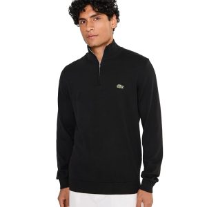 Lacoste Zipped High Neck Cotton Sweater