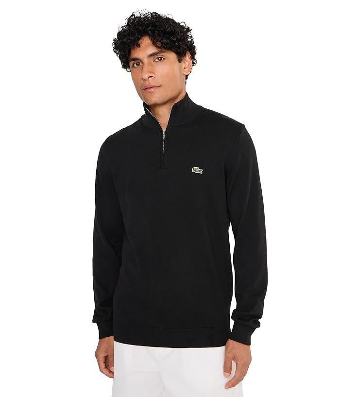 Lacoste Zipped High Neck Cotton Sweater