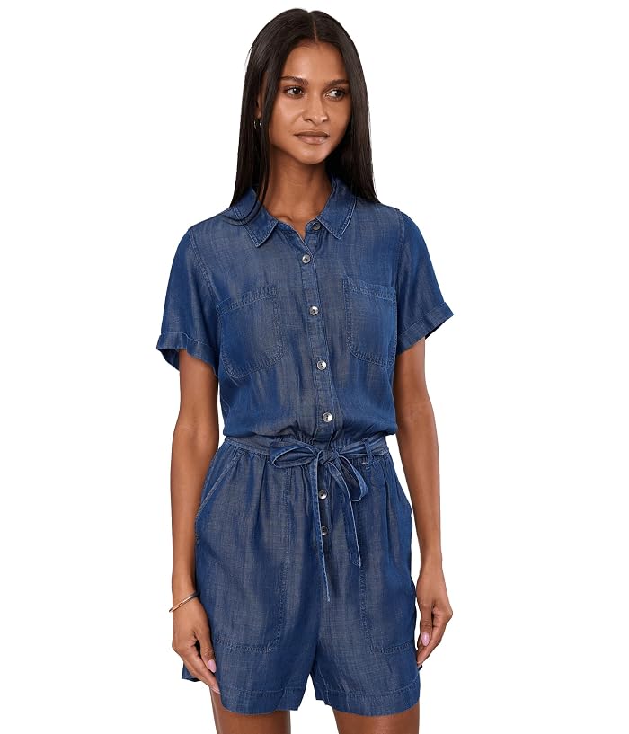 Liverpool Los Angeles Short Sleeve Romper with Self Tie