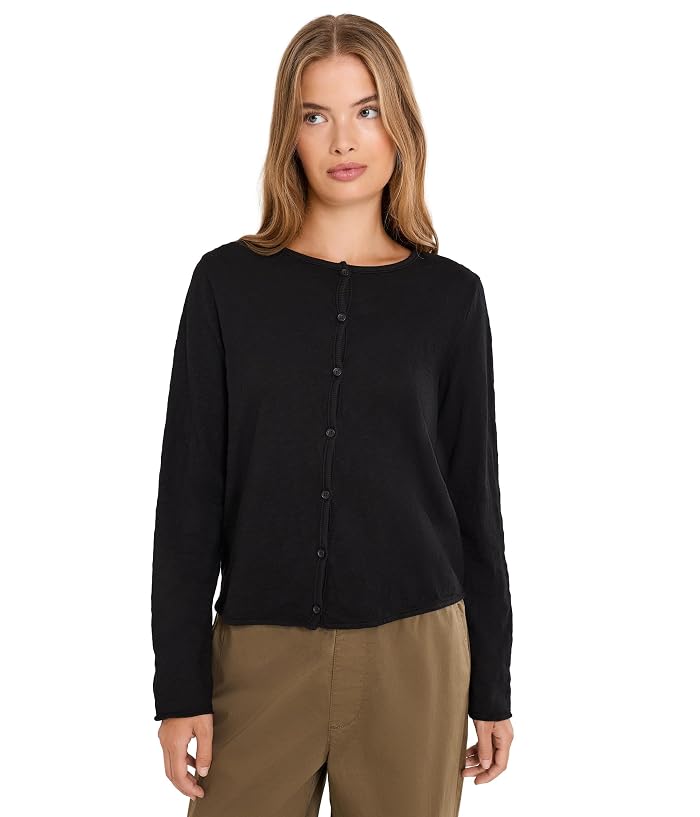 Mod-o-doc Long Sleeve Button Front Slim Top