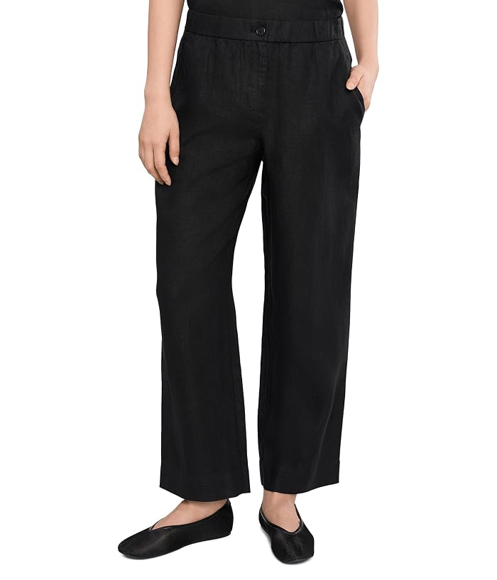 Eileen Fisher Petite Heavy Organic Linen Straight Full Length Trousers