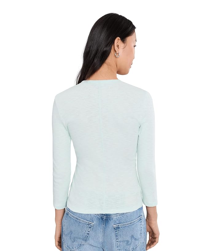 Lilla P Ribbed Slub 3/4 Sleeve Surplice - Image 4