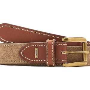 Boconi Bags and Leather Roger 2 Tone Italian Suede with Wax Pull Up Genuine Leather Belt