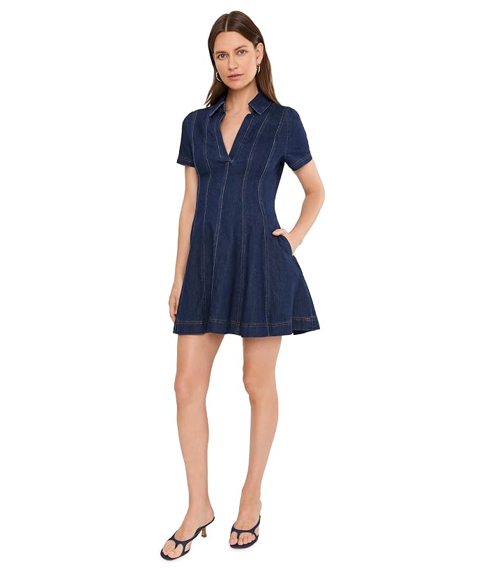 Avec Les Filles Denim Short Sleeve Mini Shirtdress - Image 2
