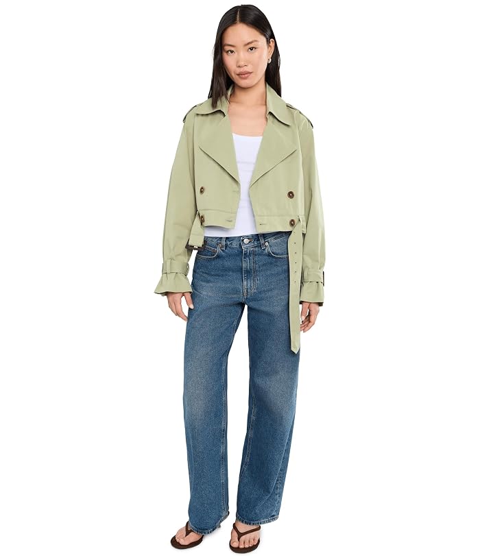 Blank NYC Cropped Trenchcoat in Green - Image 2