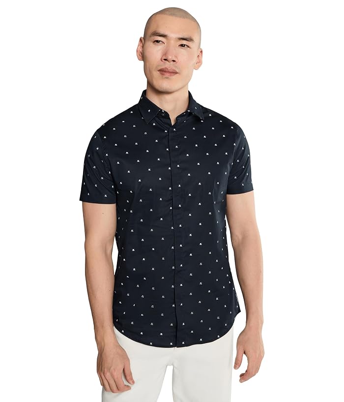 Armani Exchange Short Sleeve Poplin Slim Button-Down Shirt