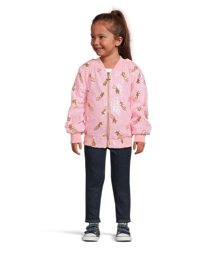 Lola and The Boys Galaxy Star Sequin Bomber (Toddler/Little Kid/Big Kid) - Image 4