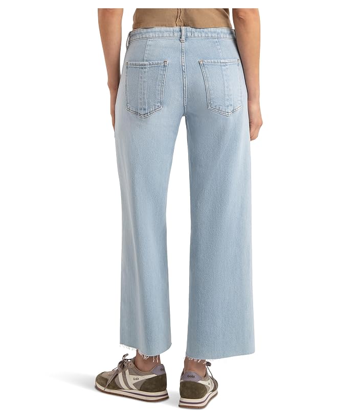 KUT from the Kloth Meg High-Rise Wide Leg Patch Pockets Exposed Button with Raw Hem - Image 3