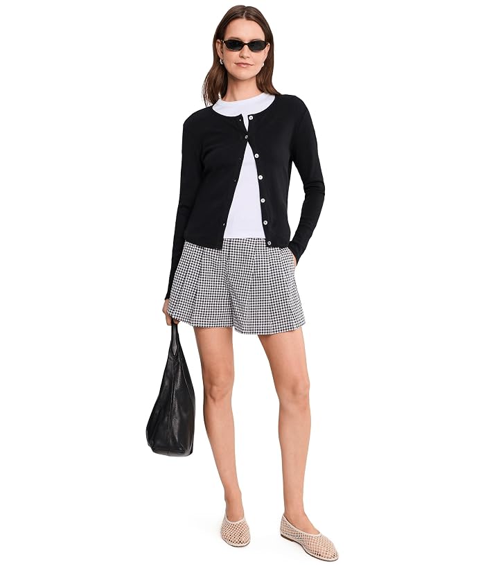 Blank NYC Picnic Party Gingham Shorts in Black/White - Image 2