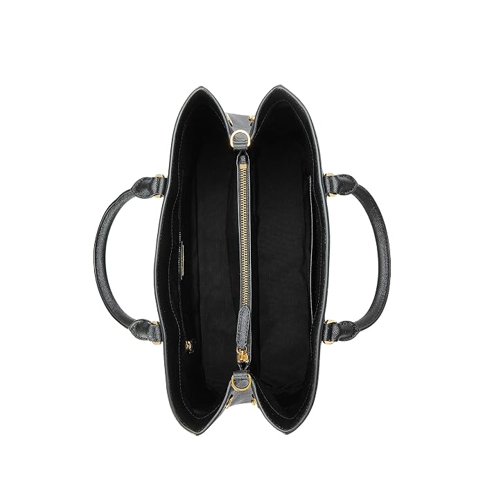 Lauren Ralph Lauren Crosshatch Leather Large Hanna Satchel - Image 4