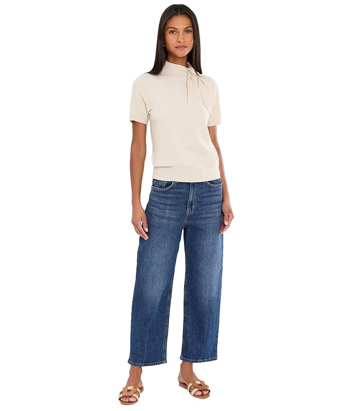 CeCe Short Sleeve Scarf Neck Tie Sweater - Image 2