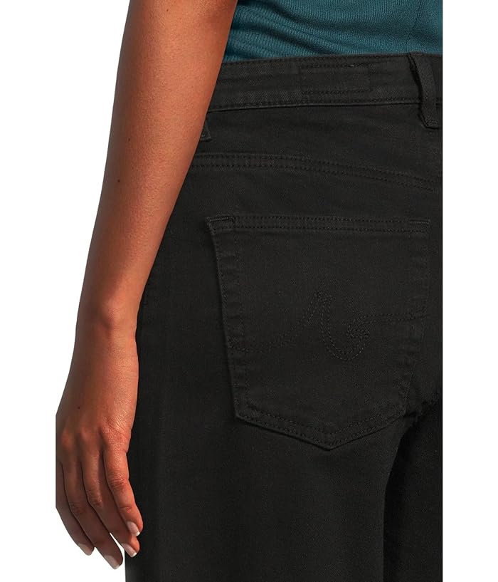 AG Jeans Saige Mid Rise Wide Leg Crop In Super Black - Image 4