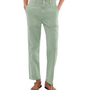 AG Jeans Analeigh Mid-Rise Utility Pants in Sulfur Faded Moss