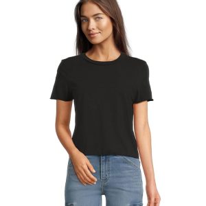 Michael Stars Jackie Raw Edge Crew Neck Tee