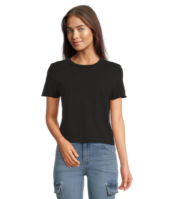 Michael Stars Jackie Raw Edge Crew Neck Tee