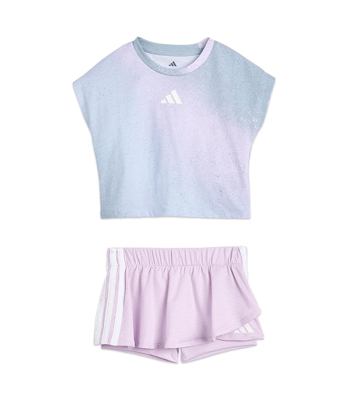 adidas Kids Aop Sleeveless Box Tee Faux Wrap Skort Set (Infant)