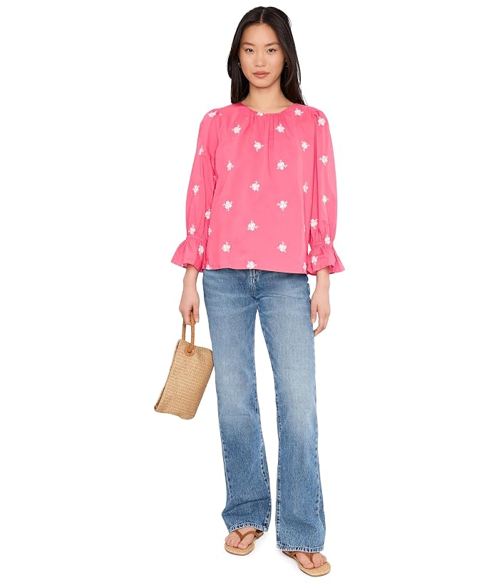 CeCe Embroidered 3/4 Sleeve Top - Image 2
