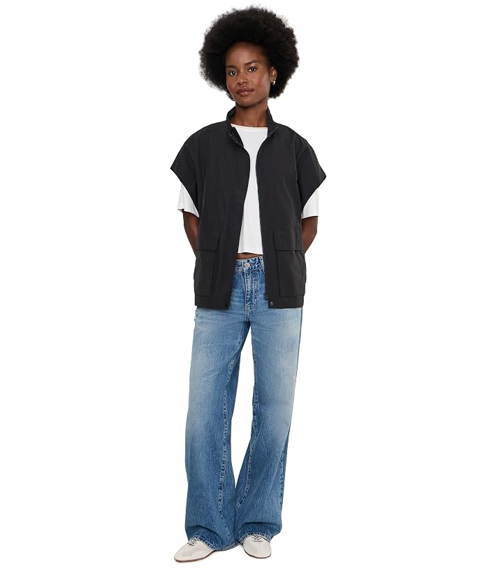 Eileen Fisher Light Cotton Nylon High Collar Vest - Image 2