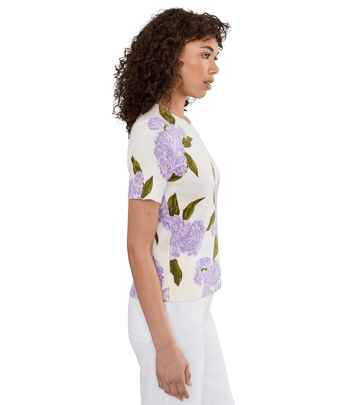 CeCe Short Sleeve Hydrangea Sweater - Image 3