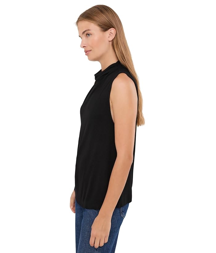 Michael Stars Minka Pleated Mock Neck Sleeveless Top - Image 3