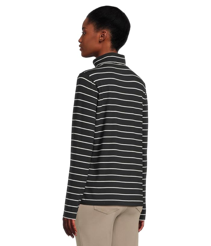 L.L.Bean Soft Stretch Supima Turtleneck Long Sleeve Stripe - Image 3