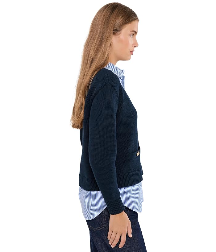 Lauren Ralph Lauren Petite Layered Button-Trim Cotton Sweater - Image 3