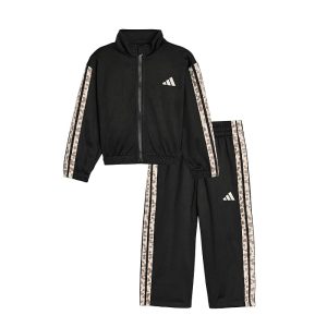 adidas Kids Aop 3S Wide Leg Tricot Pant Set (Toddler/Little Kid)