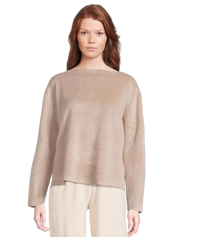 Eberjey Reversible Plush Raw Edge Pullover