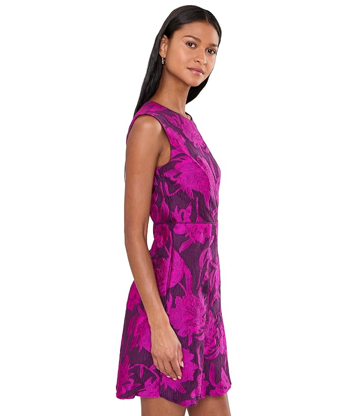 Adrianna Papell Jacquard Piping Short Dress - Image 3