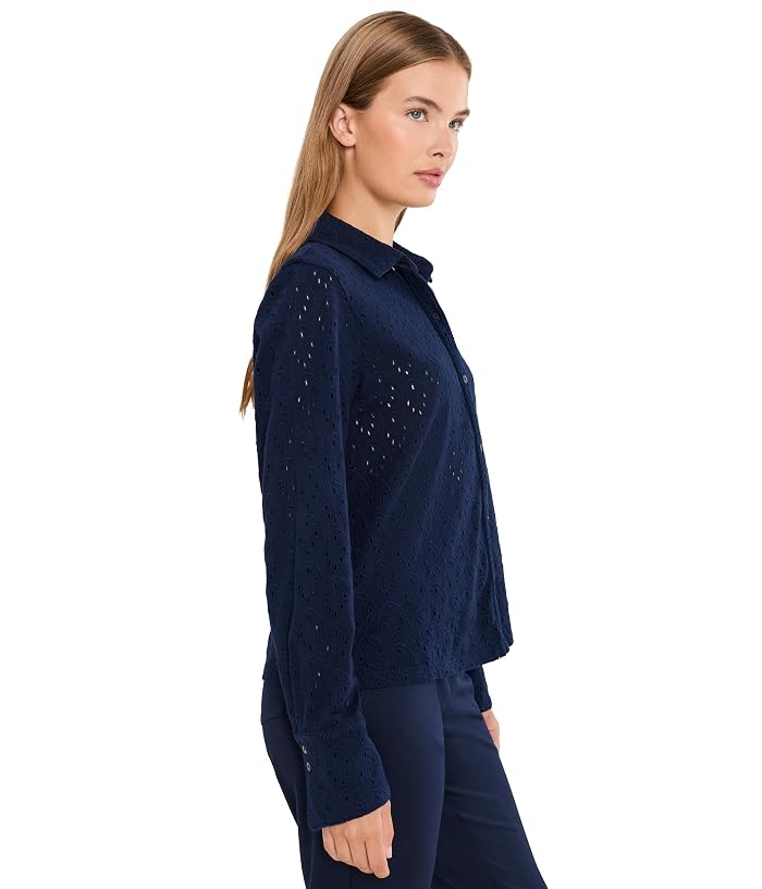 NIC+ZOE Petite Knit Eyelet Pop On Top - Image 3