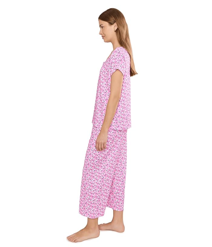 Karen Neuburger Petite Henley Top & Crop Pantss Pajama Set - Image 2