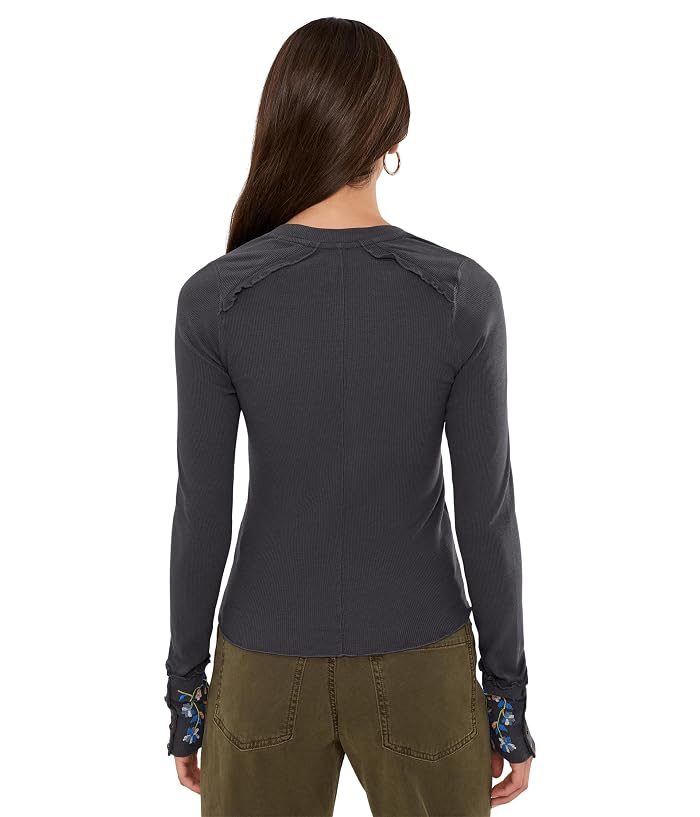 Free People Fleur Embroidered Cuff Henley - Image 4