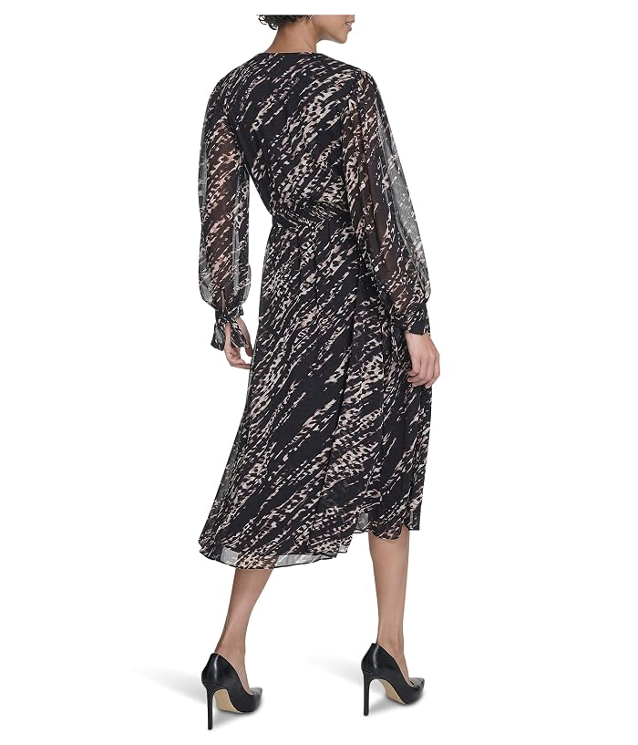 Calvin Klein Long Sleeve Chiffon Shirtdress - Image 2