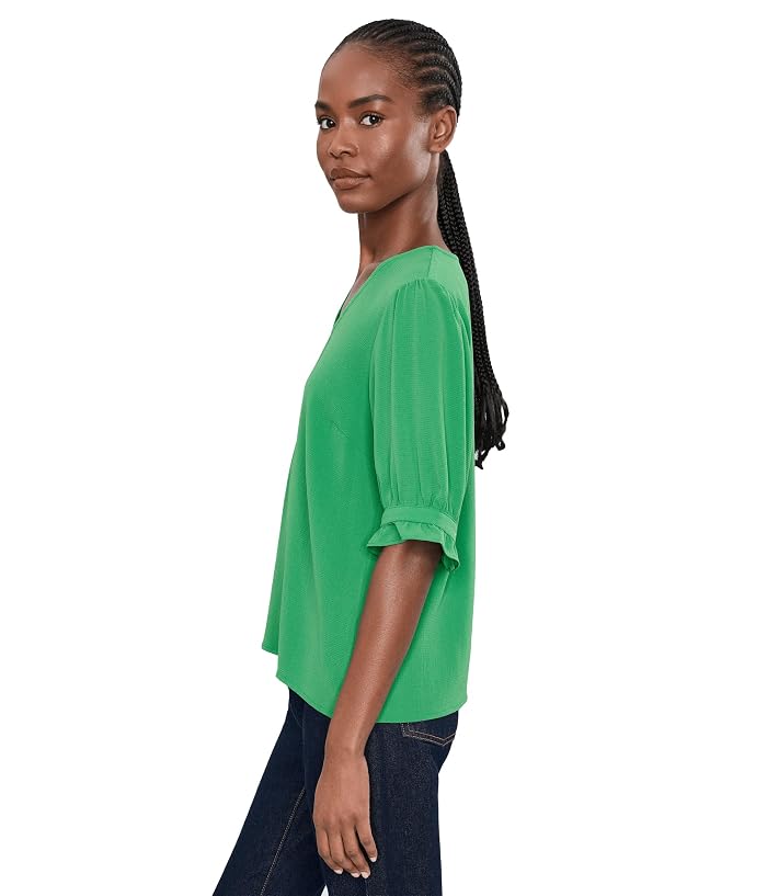 CeCe V-Neck Elbow Sleeve Top - Image 3