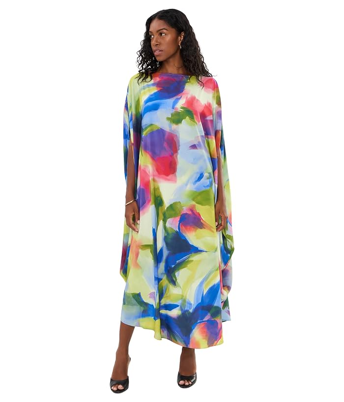 Natori Kumo - Printed Stretch Satin Circle Caftan - Image 2