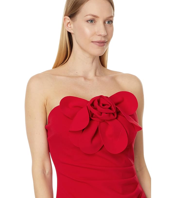Betsy & Adam Short Scuba Crepe Strapless Flower - Image 3