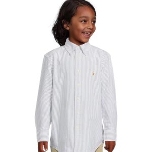 Polo Ralph Lauren Kids Striped Cotton Oxford Shirt (Big Kids)