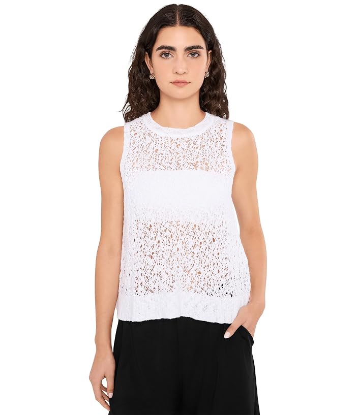 Eileen Fisher Peruvian Organic Cotton Slub Jewel Neck Shell