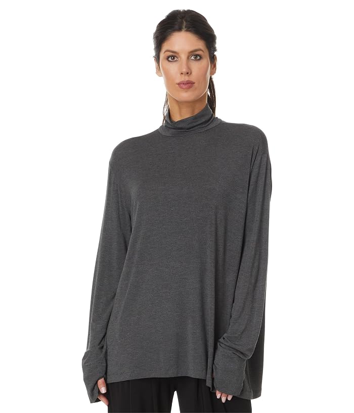 Norma Kamali Long Sleeve Turtleneck Easy Fit Top
