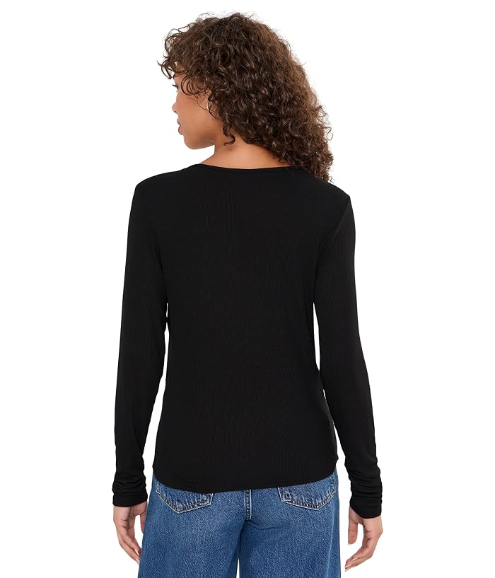 Michael Stars Liv Clean V-Neck Long Sleeve Tee - Image 4