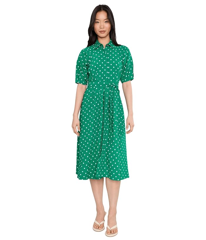 Calvin Klein Polka Dot Gauze Self Tie Shirt Dress - Image 2