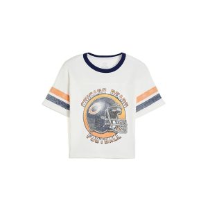 Junk Food Clothing Kids NFL Chicago Bears Striped Yoke Ringer Tee (Little Kid/Big Kid)