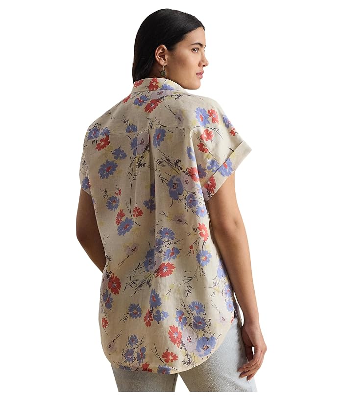 Lauren Ralph Lauren Plus Size Relaxed Fit Floral Short Sleeve Shirt - Image 3