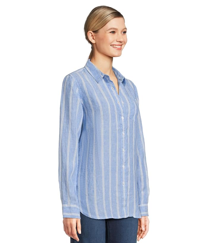 L.L.Bean Premium Washable Linen Stripe Tunic Shirt - Image 2