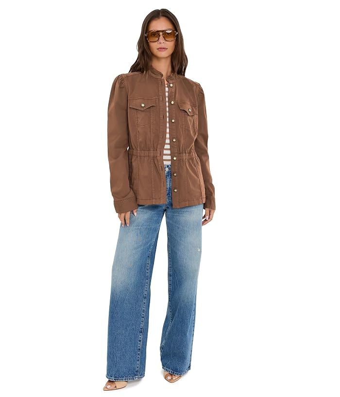 Liverpool Los Angeles Puff Sleeve Trucker Jacket w/ Ruffle Collar - Image 2