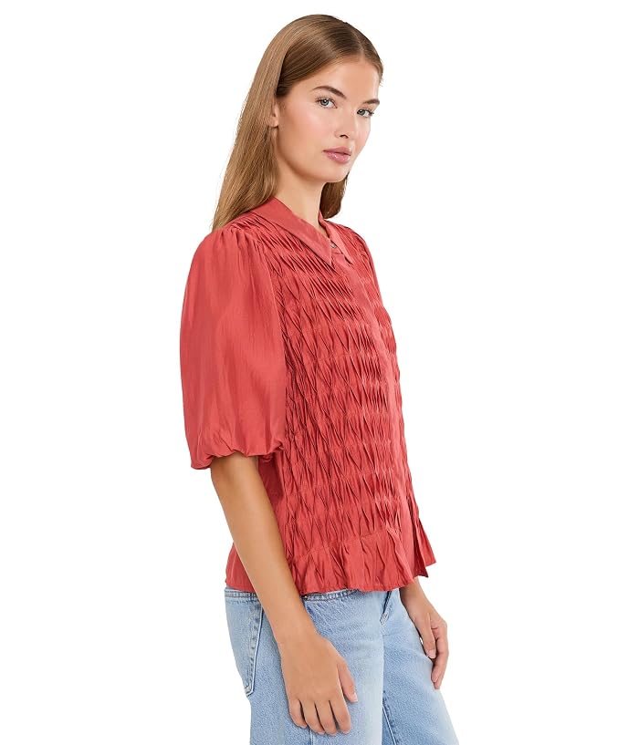 Vince Camuto Button Front Bubble Sleeve Top - Image 3