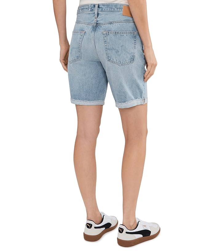 AG Jeans Ex-Boyfriend Mid-Rise Slouchy Shorts in Soft Focus - Image 4