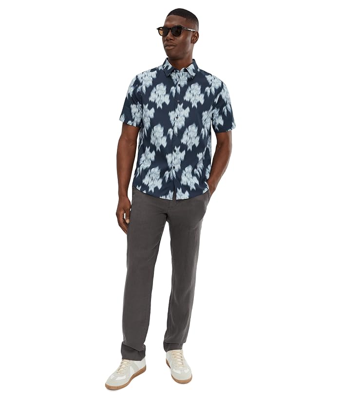 Vince Blurred Roses Short Sleeve French Placket Shirt - Image 2
